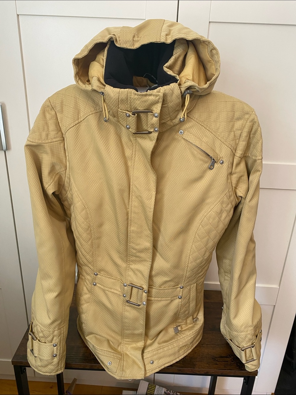 Nils Women’s Hooded Quilted Jacket in Golden Tan 8